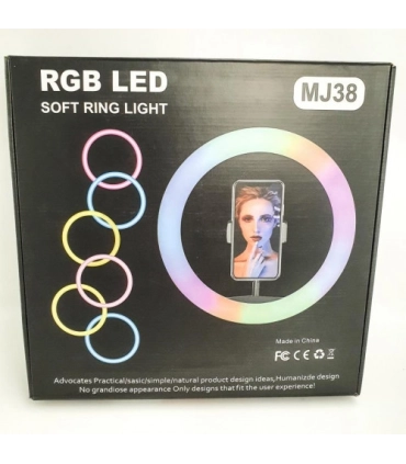 Кольорова кільцева LED селфі лампа 38 см RGB MJ-38 оптом, TV Shop , 21,00 $