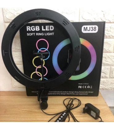Кольорова кільцева LED селфі лампа 38 см RGB MJ-38 оптом, TV Shop , 21,00 $