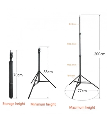 Штатив тренога, трипод STANDART без упаковки 215 см TEFENG с лампой 2215-9 оптом, TV Shop , 5,50 $