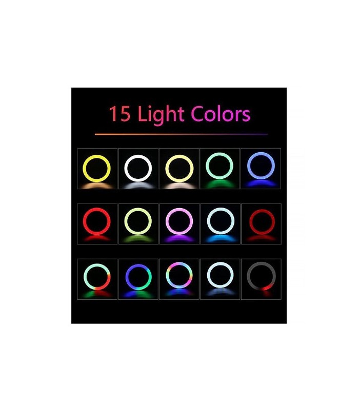 Професійна кольорова кільцева лампа 45 см LED RGB MJ-18