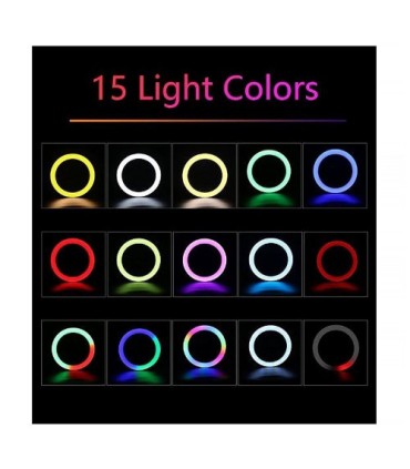 Профессиональная цветная кольцевая лампа 45 см LED RGB MJ-18