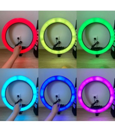 Профессиональная цветная кольцевая лампа 45 см LED RGB MJ-18