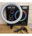 Кольорова кільцева LED селфі лампа 38 см RGB MJ-38