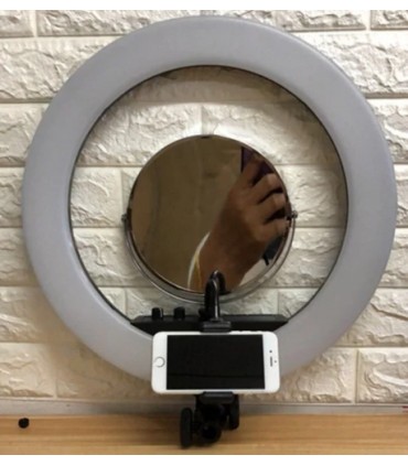 Кільцева лампа LED 30 см із дзеркалом та тримачем Beauty Life