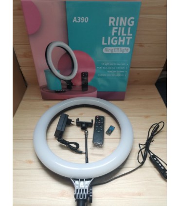 Большая кольцевая лампа LED 38 см с пультом A390 купить оптом