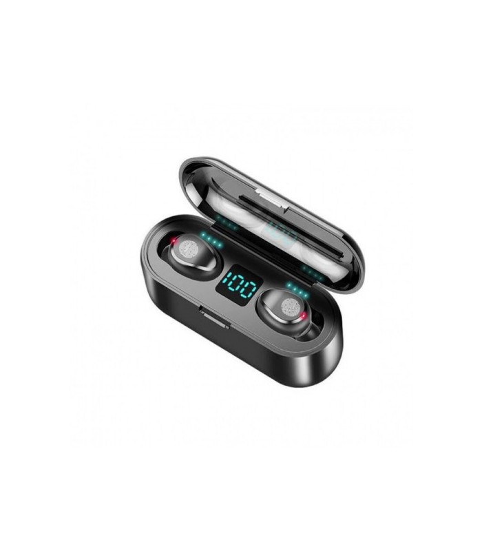 Bluetooth навушники бездротові TWS F9 крапельки з кейсом black