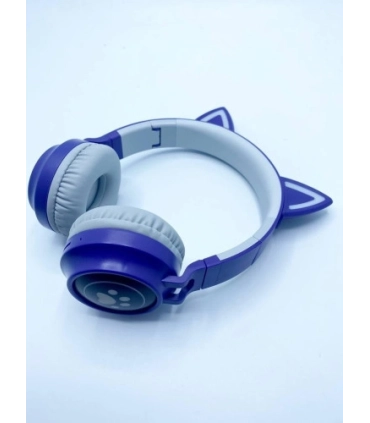 Детские беспроводные наушники светящийся ушки котика J28 Синие оптом, TV Shop , 9,00 $