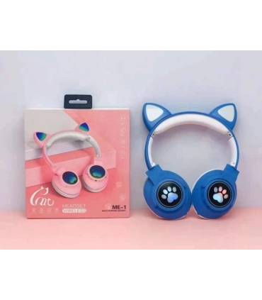 Дитячі бездротові навушники, що світиться, вушка котика сині ME-1 оптом, TV Shop , 9,60 $