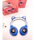 Дитячі бездротові навушники, що світиться, вушка котика сині ME-1