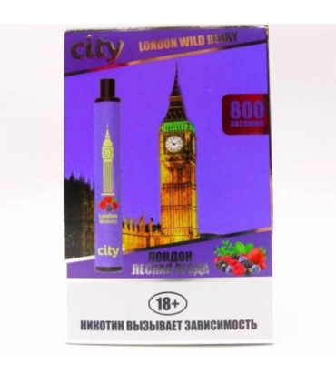 Одноразки CITY HIGH WAY 1600 Лондон Лісова ягода оптом, CITY , 4,80 $
