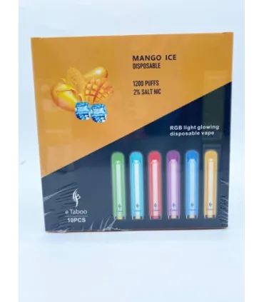 Светящаяся электронная сигарета eTaboo RGB 1200 puffs Голубой Лимонад оптом, E-Taboo , 4,90 $