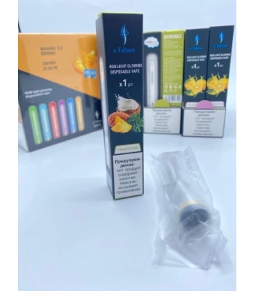 Електронна сигарета, що світиться eTaboo RGB 1200 puffs Блакитний Лимонад оптом, E-Taboo , 4,90 $