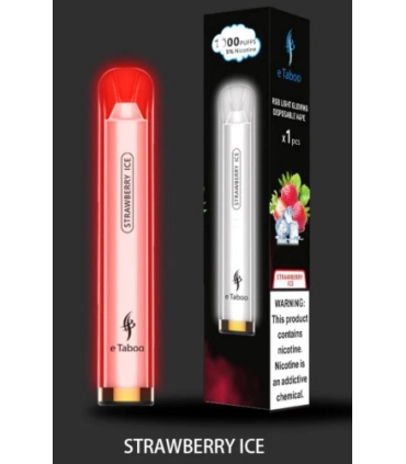 Светящаяся электронная сигарета eTaboo RGB 1200 puffs Клубника со льдом оптом, E-Taboo , 4,90 $