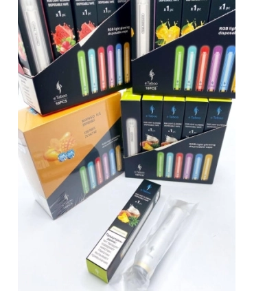 Светящаяся электронная сигарета eTaboo RGB 1200 puffs Клубника со льдом оптом, E-Taboo , 4,90 $