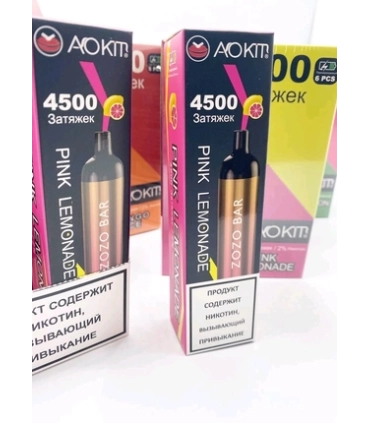 Одноразки, що перезаряджаються AoKit Zozo Bar 4500 Puffs Рожевий лимонад оптом, AoKit , 8,10 $