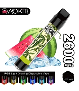 Одноразові сигарети, що світяться AoKit Lux 2600 Puffs Кавун з льодом оптом, AoKit , 6,10 $