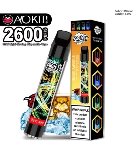Светящийся одноразовые сигареты AoKit Lux 2600 Puffs Энергетик оптом, AoKit , 6,10 $