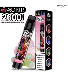 Одноразові сигарети, що світяться AoKit Lux 2600 Puffs Солодка вата оптом, AoKit , 6,10 $