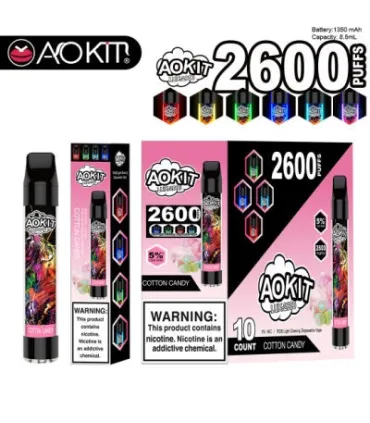 Светящийся одноразовые сигареты AoKit Lux 2600 Puffs Сладкая вата оптом, AoKit , 6,10 $