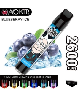 Одноразові сигарети, що світяться AoKit Lux 2600 Puffs Чорниця з льодом оптом, AoKit , 6,10 $