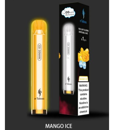 Светящаяся электронная сигарета eTaboo RGB 1200 puffs Манго со