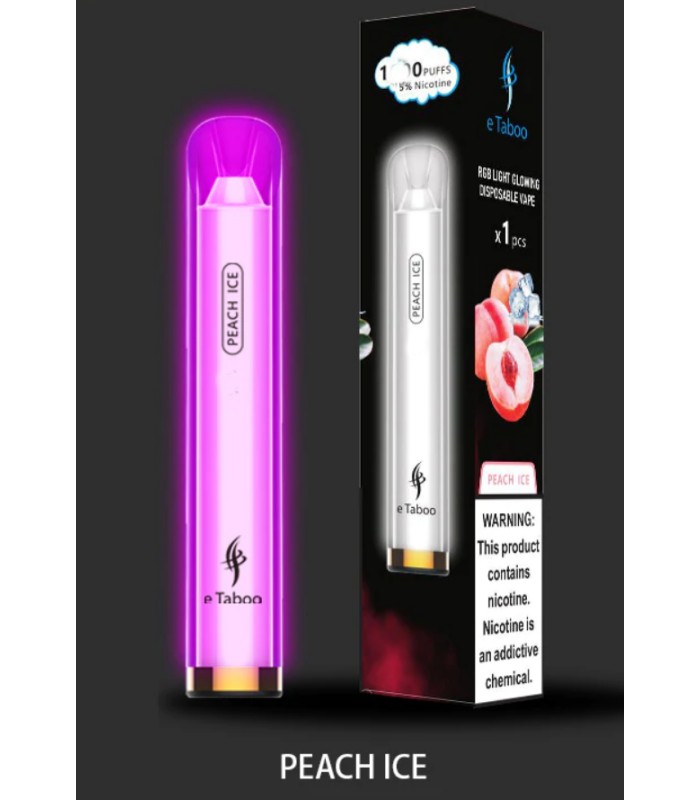 Светящаяся электронная сигарета eTaboo RGB 1200 puffs Персик со