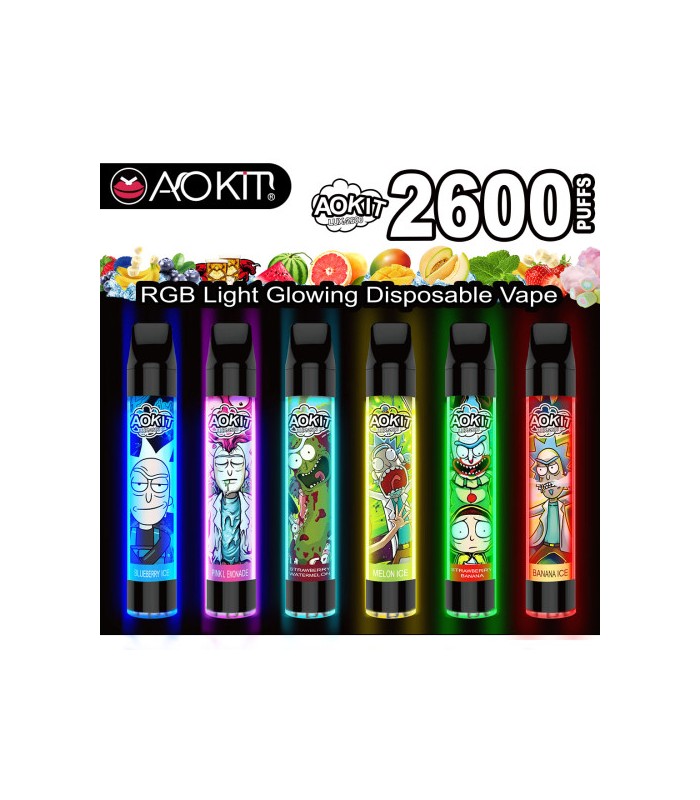 Одноразові сигарети, що світяться AoKit Lux 2600 Puffs Полуниця