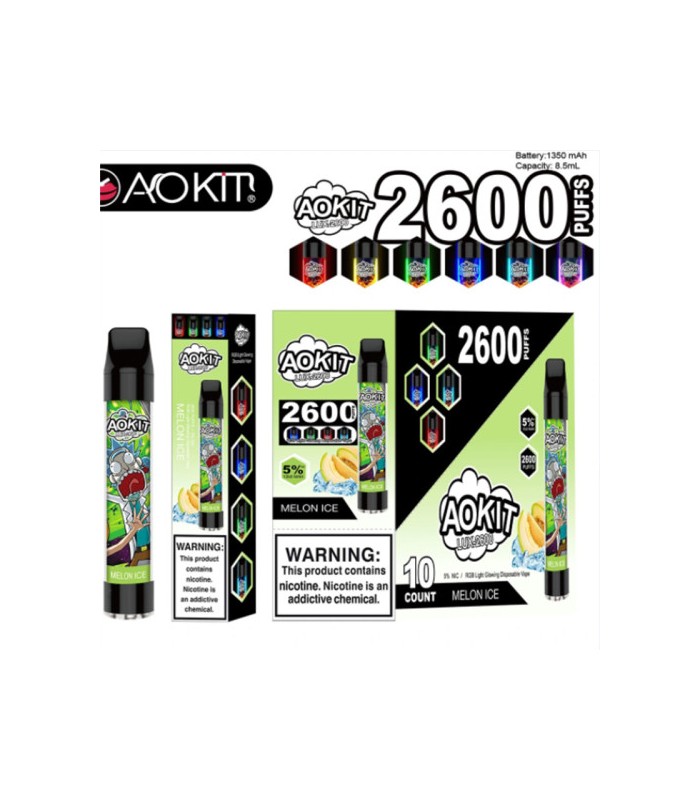Світиться одноразові сигарети AoKit Lux 2600 Puffs