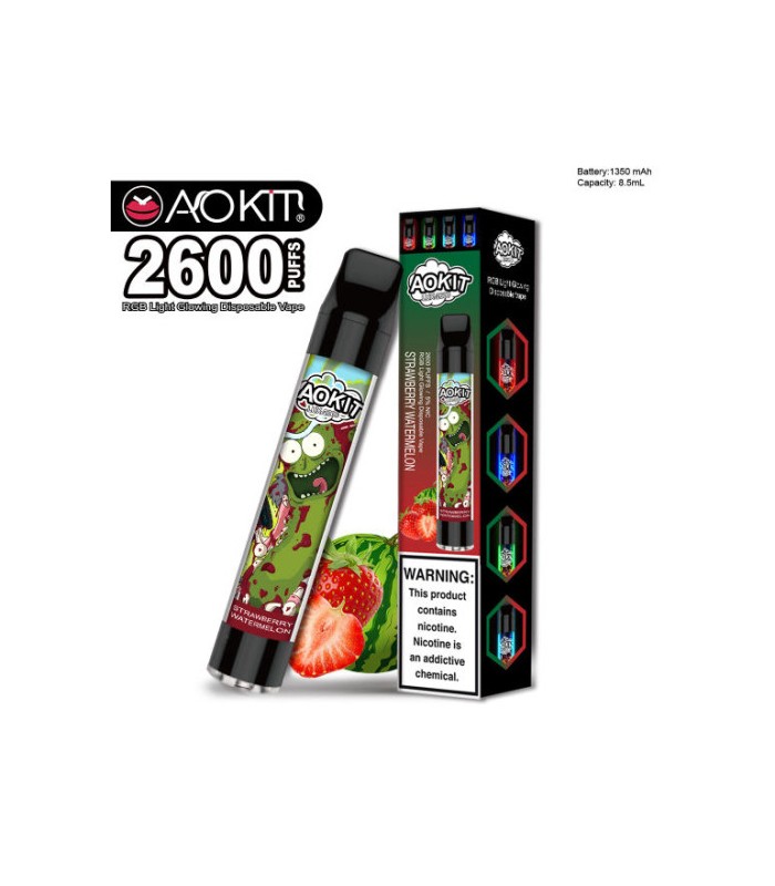 Светящийся одноразовые сигареты AoKit Lux 2600 Puffs Клубника