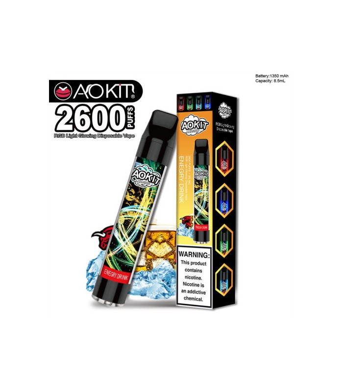 Одноразові сигарети, що світяться AoKit Lux 2600 Puffs Енергетик
