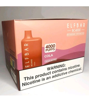 Одноразові цигарки, що перезаряджаються, Elf bar BC4000 Кола оптом, Elf Bar Original , 8,70 $