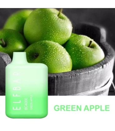 Одноразові цигарки, що перезаряджаються, Elf bar BC4000 Зелене Яблуко оптом, Elf Bar Original , 8,70 $