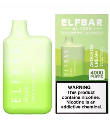 Одноразові цигарки, що перезаряджаються, Elf bar BC 4000 Авокадо з вершками оптом, Elf Bar Original , 8,70 $