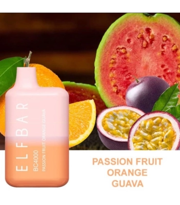 Одноразові цигарки, що перезаряджаються, Elf bar BC 4000 Маракуйя Гуава Апельсин оптом, Elf Bar Original , 8,70 $