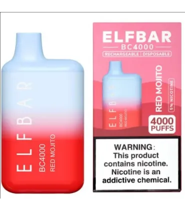 Перезаряжаемые одноразовые сигареты Elf bar BC4000 Красный Мохито оптом, Elf Bar Original , 8,70 $