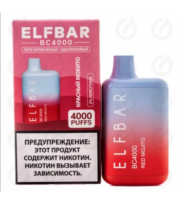 Перезаряжаемые одноразовые сигареты Elf bar BC4000 Красный Мохито оптом, Elf Bar Original , 8,70 $