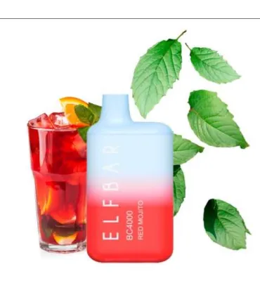 Перезаряжаемые одноразовые сигареты Elf bar BC4000 Красный Мохито оптом, Elf Bar Original , 8,70 $
