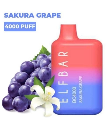 Одноразові цигарки, що перезаряджаються, Elf bar BC4000 Сакура Виноград оптом, Elf Bar Original , 8,70 $