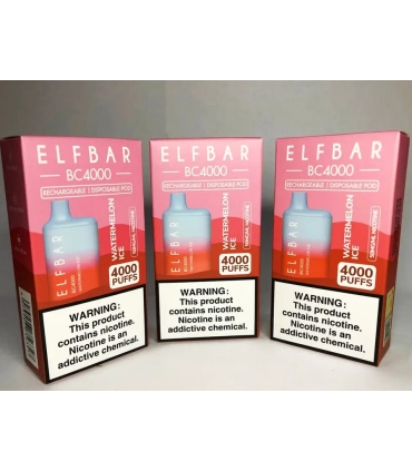 Одноразові цигарки, що перезаряджаються, Elf bar BC 4000 Кавун оптом, Elf Bar Original , 8,70 $