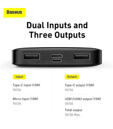 Power bank зі швидкою зарядкою 15W 10000 mAh Baseus Bipow PPBD10 оптом, Baseus , 16,50 $
