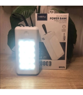 Універсальна зовнішня батарея Power bank 20 000 mAh HEPU HP975 з ліхтариком оптом, HEPU , 20,00 $