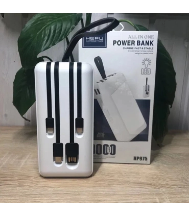 Универсальная внешняя батарея Power bank 20 000 mAh HEPU HP975 с фонариком оптом, HEPU , 20,00 $
