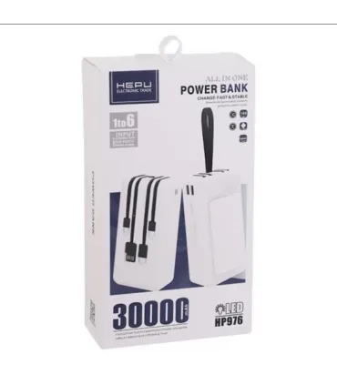 Мощный аккумулятор Power bank 30 000 mAh HEPU HP976 с фонариком оптом, HEPU , 31,00 $