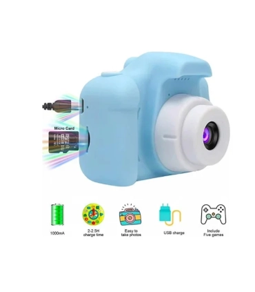 Дитячі фотоапарати Smart Kids Camera X2 синій з ремінцем оптом, TV Shop , 6,50 $