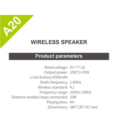 Беспроводная блютуз колонка HOPESTAR A20 Red оптом, Hopestar , 50,50 $