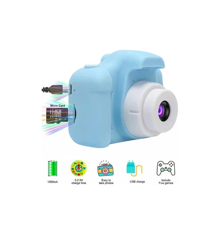 Детские фотоаппараты Smart Kids Camera X2 синий с ремешком