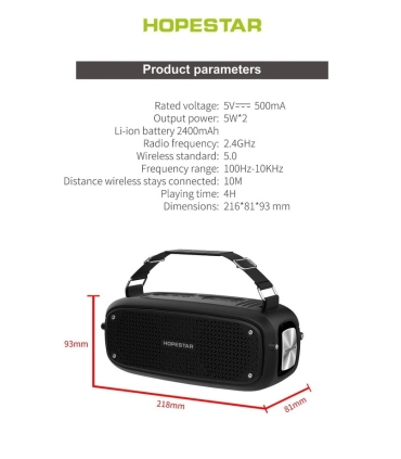 Колонка Bluetooth HOPESTAR A21 оптом, Hopestar , 18,80 $