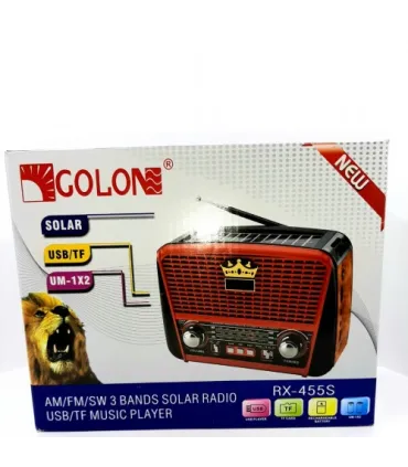 Радиоприемник MP3 с блютуз Golon RX-455S солнечная панель оптом, Golon , 13,00 $