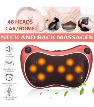Масажна подушка для шиї та спини Massage Pillow 4 ролика