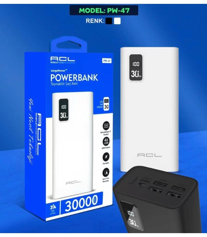 Універсальний акумулятор Powerbank ACL PW-47 30000 mAh купити